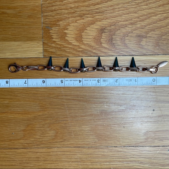 Jommi Lim Chain and Spike Rose Gold and Holographic Blue plated bracelet. - Picture 8 of 8